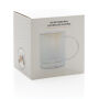 Deluxe dubbelwandige glazen mok met regenboog finish, transparant