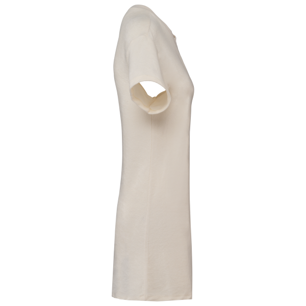 Ecologische badstof t-shirtjurk met afhangende mouwen Ivory XS Ecologische badstof t-shirtjurk met afhangende mouwen Ivory XS
