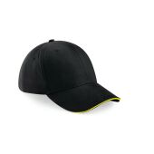 ATHLEISURE 6 PANEL CAP, BLACK/YELLOW, One size, BEECHFIELD