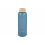 Waterdrop Roestvrijstalen Fles met Bamboe dop 600ml - Grijs - blauw Waterdrop Roestvrijstalen Fles met Bamboe dop 600ml - Grijs - blauw