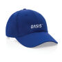 Impact AWARE™ 6 panel 280gr gerecycled katoenen cap, blauw
