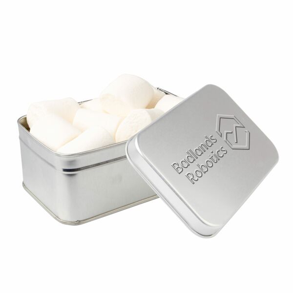Rechthoekig blik met embossing Zilver Marshmallows Rechthoekig blik met embossing Zilver Marshmallows