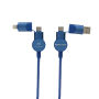 Oakland 1.2meter RCS rplastic 6-in-1 fast charging 45W kabel, blauw