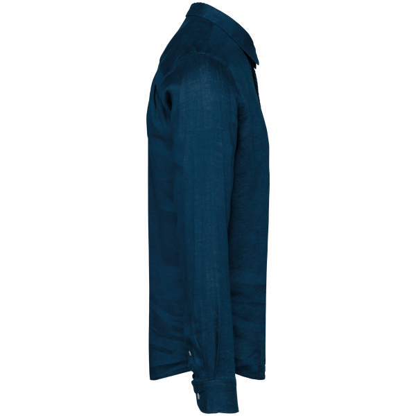 Chemise en lin homme Peacock Blue XS Chemise en lin homme Peacock Blue XS