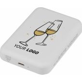 Gerecycled ABS draadloze powerbank Miren zwart