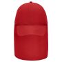 6 Panel Cap with Neck Guard red one size