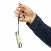 Gerecycled aluminium COB-zaklamp Sami zwart