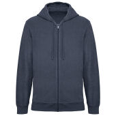 Ecologische badstof sweater met rits en capuchon