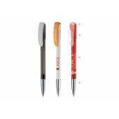 Balpen Deniro metalen tip combi - Wit/transparant / Fluor assorti