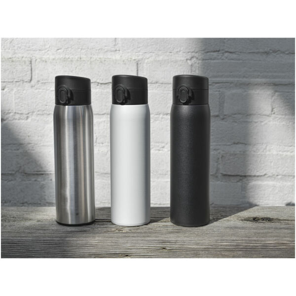 Sika 450 ml RCS certified recycled stainless steel insulated flask - Solid black