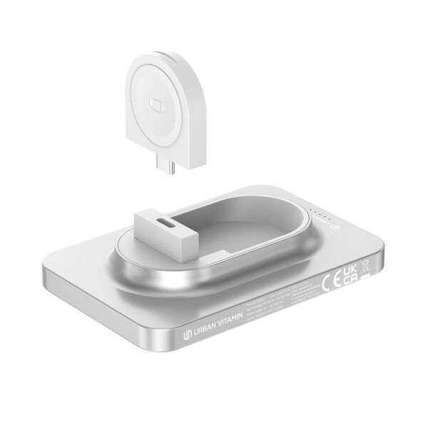 Urban Vitamin Malibu RCS aluminum 2 in 1 5000 mAh powerbank, zilver Urban Vitamin Malibu RCS aluminum 2 in 1 5000 mAh powerbank, zilver