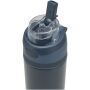 Theron 800 ml RCS enkelwandige gerecyclede roestvrijstalen waterfles, een deksel met dubbele functie en een uitklapbaar rietj - Marineblauw Theron 800 ml RCS enkelwandige gerecyclede roestvrijstalen waterfles, een deksel met dubbele functie en een uitklapbaar rietj - Marineblauw