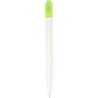 Thalaasa balpen van ocean bound plastic (zwarte inkt) - Transparant groen/Wit