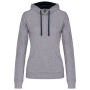 Damessweater met capuchon in contrasterende kleur Oxford Grey / Navy S