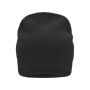 Knitted Beanie with Fleece Inset black