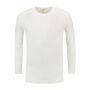 L&S T-shirt Crewneck cot/elast LS for him White-S