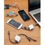 3-in-1 kabel met oprolmechanisme, zwart
