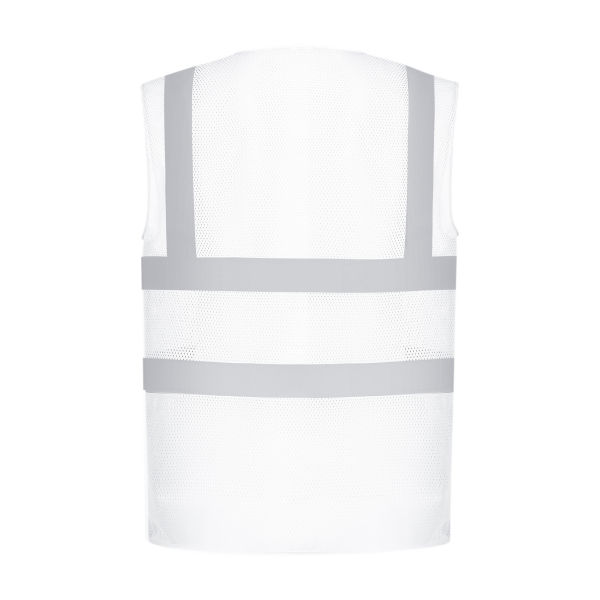 Hoge zichtbaarheid hesje van gaas White XXL Hoge zichtbaarheid hesje van gaas White XXL