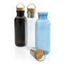 RCS recycled PET fles met bamboe deksel en handvat, transparant