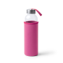 CAMU Drinkfles glas met neopreen hoes, inhoud 500 ml - roze