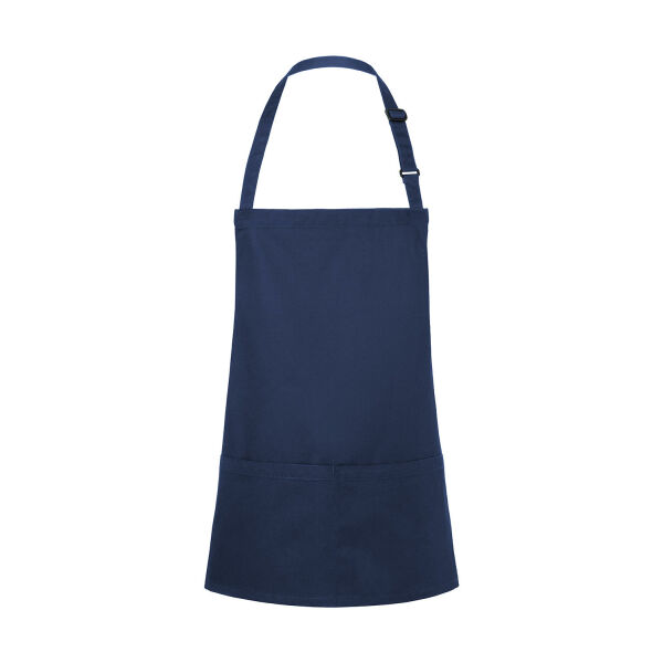 Short Bib Apron Basic with Buckle and Pocket - Navy - One Size