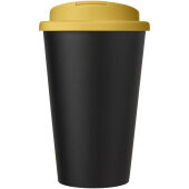 Americano® Eco 350 ml gerecyclede beker met spill-proof deksel - Geel/Zwart