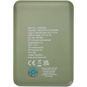 Asama type-C powerbank van 5000 mAh van gerecycled plastic - Heather groen