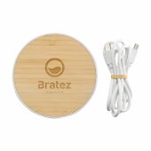 Bamboo 15W Wireless Fast Charger draadloze snellader - wit