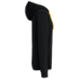 Herensweater met rits en capuchon in contrasterende kleur Black / Yellow S