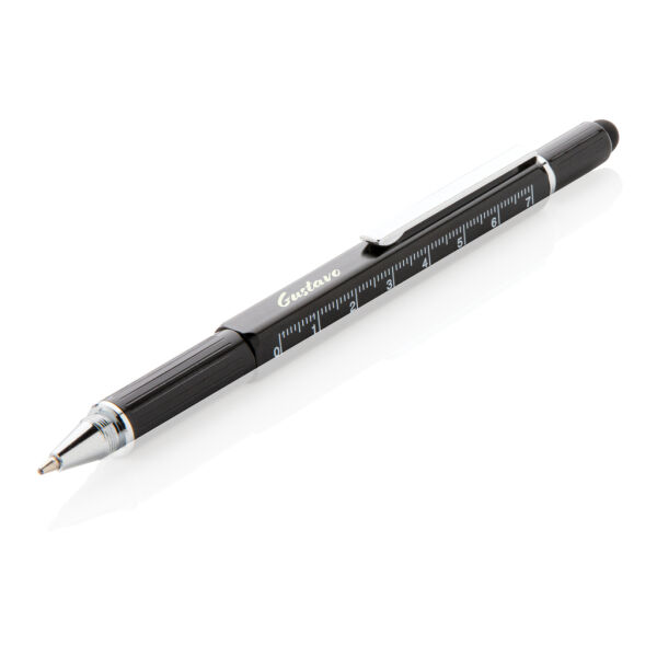 5-in-1 aluminium toolpen, zwart 5-in-1 aluminium toolpen, zwart
