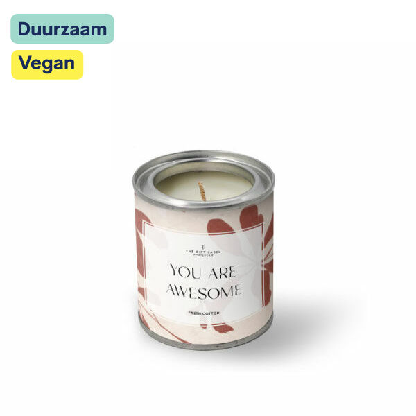 Grote kaars 310gr I You are awesome (Fresh Cotton)