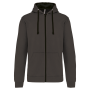 Herensweater met rits en capuchon in contrasterende kleur Dark Grey / Black XL