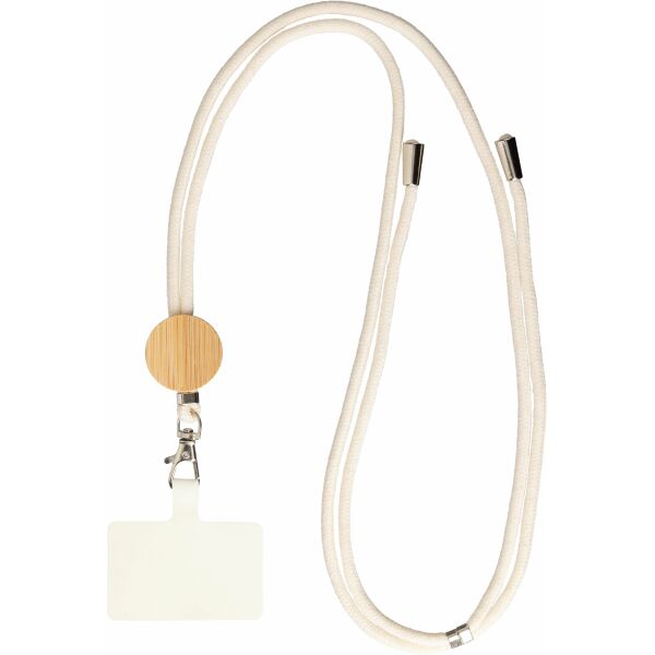 Katoenen telefoonlanyard met trekkoord Lucia