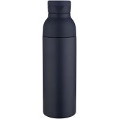 Illuminate 650 ml RCS gerecyclede dubbelwandige roestvrijstalen waterfles met 3-delige dekselset - Marineblauw