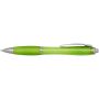 Nash balpen van  RCS gerecycled plastic met gekleurde behuizing en grip (blauwe inkt) - Lime