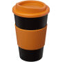 Americano® 350 ml geïsoleerde beker met grip - Zwart/Oranje Americano® 350 ml geïsoleerde beker met grip - Zwart/Oranje