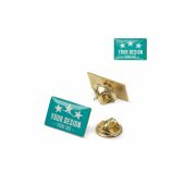 Badge metalen pin 19x13mm - Goud satijn