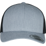Tweekleurige Retro Truckerpet Heather / Black One Size