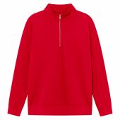 Brickstone unisex half zip sweater, 280 gr/m² - Rood