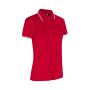 Contrast poloshirt | stretch | dames - Rood, 4XL
