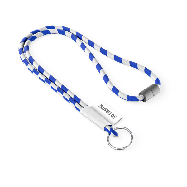 Polyester 2-kleurige koord-lanyard met full color label Polyester 2-kleurige koord-lanyard met full color label