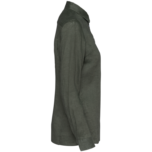 Linnen damesblouse Organic Khaki XXL Linnen damesblouse Organic Khaki XXL