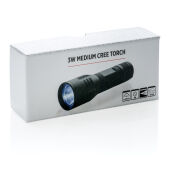 3W CREE zaklamp medium, zwart