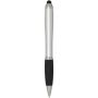 Nash RCS balpen met stylus van gerecycled plastic met gekleurde behuizing en zwarte grip (zwarte inkt) - Zilver