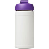 Baseline® Plus 500 ml sportfles met flipcapdeksel - Wit/Paars