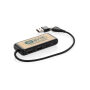 Link RCS gerecycled plastic en bamboe dubbeleUSB-hub, zwart
