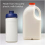 Baseline 500 ml gerecyclede drinkfles met klapdeksel - Wit/Blauw
