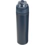 Theron 800 ml RCS enkelwandige gerecyclede roestvrijstalen waterfles, een deksel met dubbele functie en een uitklapbaar rietj - Marineblauw Theron 800 ml RCS enkelwandige gerecyclede roestvrijstalen waterfles, een deksel met dubbele functie en een uitklapbaar rietj - Marineblauw