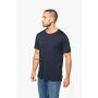 Bio T-shirt kraag met onafgewerkte rand korte mouwen Navy S