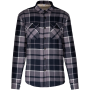 Geruit overshirt met sherpavoering Storm Grey / Navy checked 3XL